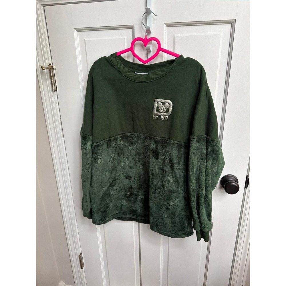 Mickey Mouse Sweatshirt Spirit Jersey Adults Walt Disney World Green Small